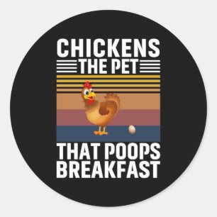 Pegatina Redonda El arte de las gallinas polliza al Mascota