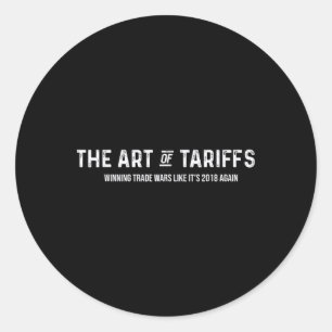 Pegatina Redonda El arte de las guerras comerciales que ganan el ar