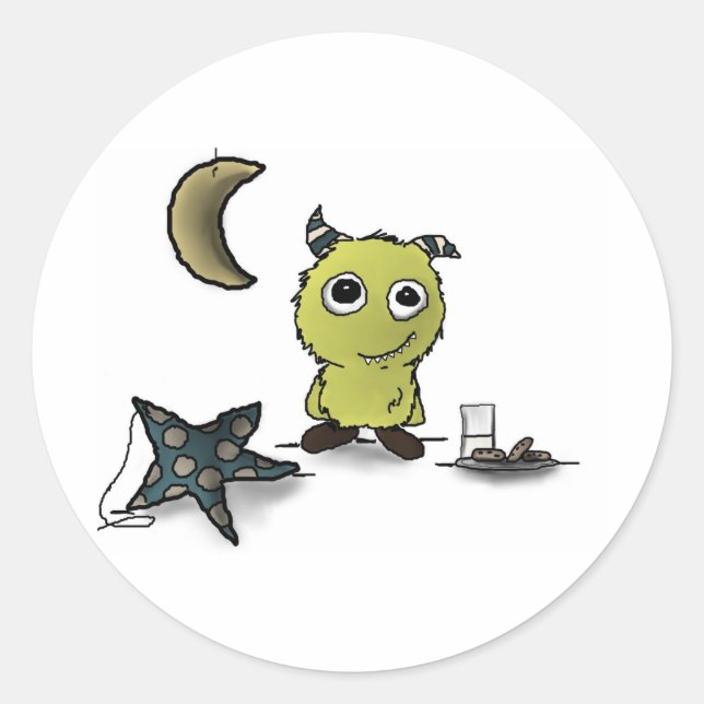 Pegatina Redonda El arte de los monstruos de Cookie-Security (Anverso)