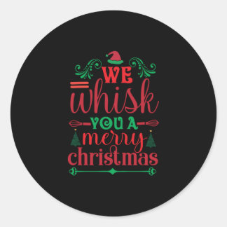 Pegatina Redonda El arte navideño te sacudimos una feliz Navidad