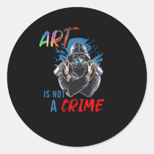 Pegatina Redonda El arte no es un crimen