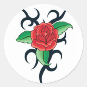 Pegatina Redonda El arte tribal ama al mundo incivilizado