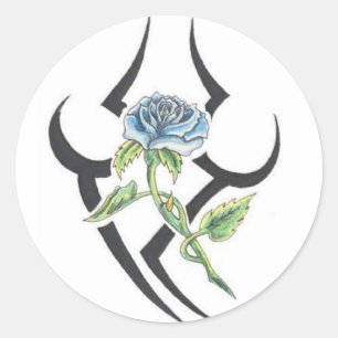 Pegatina Redonda El arte tribal el día de San Valentín El mundo inc