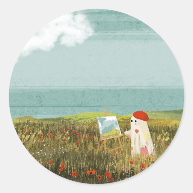 Pegatina Redonda El artista (Anverso)