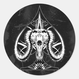 Pegatina Redonda El as de espadas