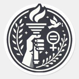 Pegatina Redonda El ascenso de la unidad