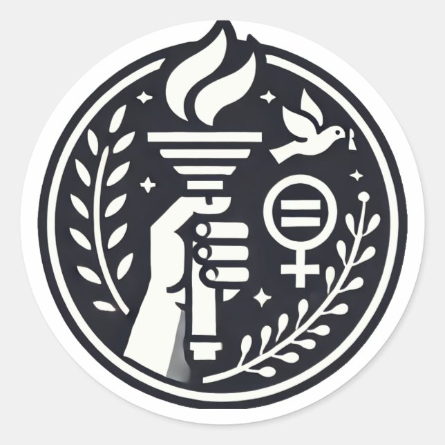 Pegatina Redonda El ascenso de la unidad (Anverso)