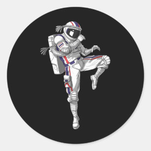 Pegatina Redonda El astronauta Muay Thai Boxing Karate Kickboxing M
