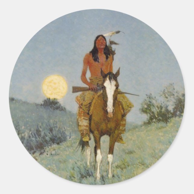 Pegatina Redonda El atardecer (Anverso)