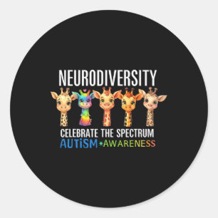 Pegatina Redonda El autismo adopta la neurodiversidad y celebra el 