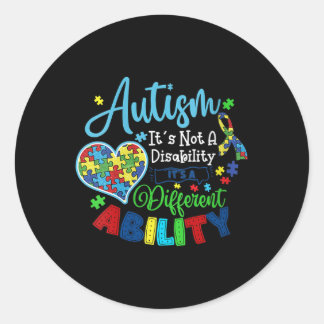 Pegatina Redonda El Autismo De Las Mujeres No Es Una Discapacidad E
