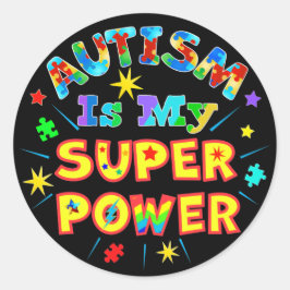 Pegatina Redonda El autismo es mi superpoder