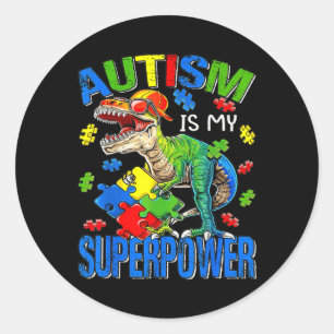 Pegatina Redonda El Autismo Es Mi Superpoder Autismo Concienciación