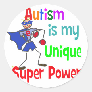 Pegatina Redonda El autismo es mi superpoder único