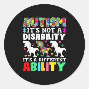 Pegatina Redonda El Autismo No Es Una Discapacidad, Es Una Habilida