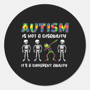 Pegatina Redonda El autismo no es una discapacidad, es una habilida