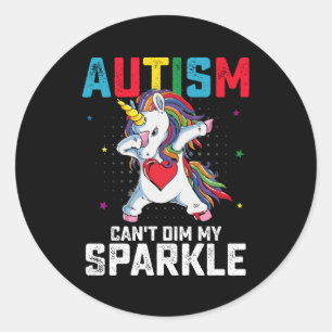 Pegatina Redonda El autismo no puede atenuar mi espumosa conciencia