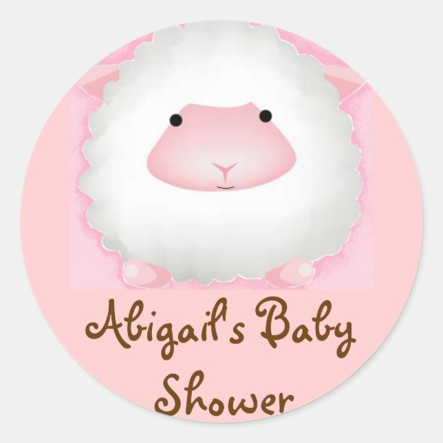 Pegatina Redonda El Baby Shower de Abigail (Anverso)