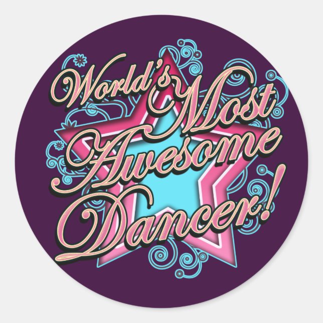 Pegatina Redonda El bailarín más asombroso del mundo (Anverso)