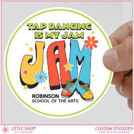 Pegatina Redonda El baile de tap retro es mi pasión personalizable