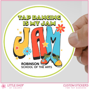 Pegatina Redonda El baile de tap retro es mi pasión personalizable