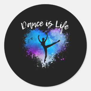 Pegatina Redonda El Baile Es El Ballet De La Vida Bailando Ballerin