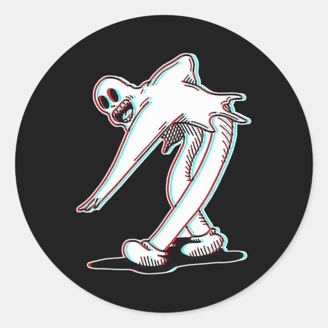 Pegatina Redonda El baile fantasma del payaso (Anverso)