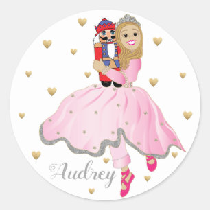 Pegatina Redonda El ballet nucracker de los stickers navideños pers