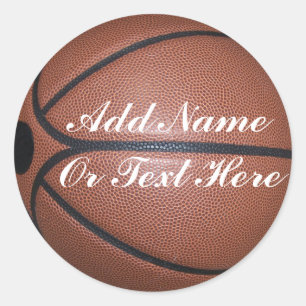 PEGATINA REDONDA EL BALONCESTO AÑADE SU NAME-STICKER