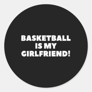 Pegatina Redonda El baloncesto es mi cesta de regalo de baloncesto