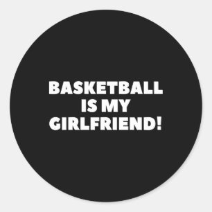Pegatina Redonda El baloncesto es mi regalo de Baloncesto de Novia