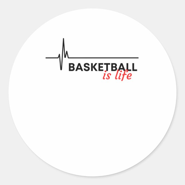 Pegatina Redonda El Baloncesto Es Vida. (Anverso)