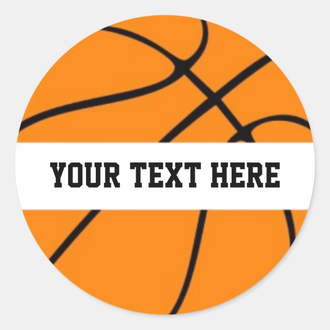 Pegatina Redonda El baloncesto personalizado (Anverso)