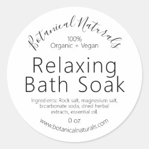 Pegatina Redonda El baño hecho a mano del vegano orgánico puro