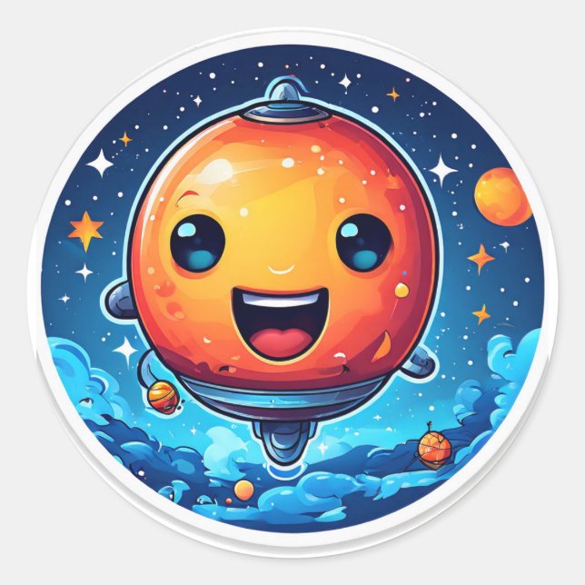 Pegatina Redonda el barco (Anverso)