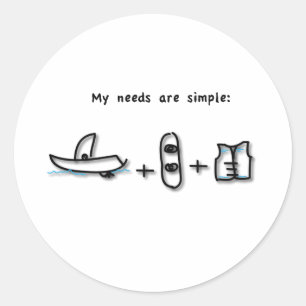 Pegatina Redonda El barco es todo lo que necesito