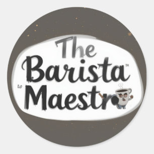 Pegatina Redonda El Barista Maestro