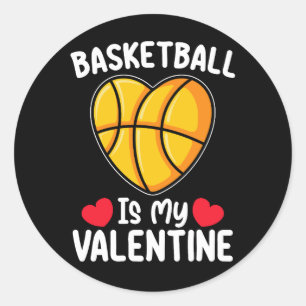Pegatina Redonda El básquetbol es mi deporte de San Valentín