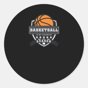 Pegatina Redonda El básquetbol es mi temporada favorita 9