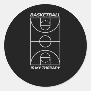 Pegatina Redonda El básquetbol es mi terapia