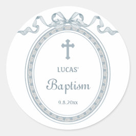 Pegatina Redonda El Bautismo Griego De Marco Azul Dusto