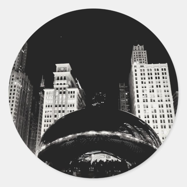 Pegatina Redonda El Bean de Chicago (Anverso)