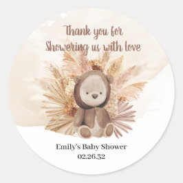 Pegatina Redonda El bebé de moda lleva un jersey marrón