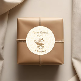 Pegatina Redonda El bebé está preparando un programa lindo Baby Sho