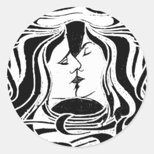 Pegatina Redonda El beso
