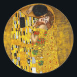Pegatina Redonda El beso de Gustav Klimt<br><div class="desc">¡El beso de Gustav Klimt a un pegatina!</div>