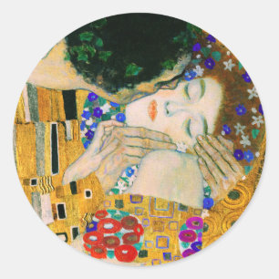 Pegatina Redonda El beso de Gustav Klimt