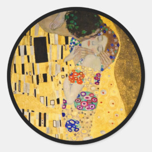 Pegatina Redonda El beso sobre el fondo texturizado