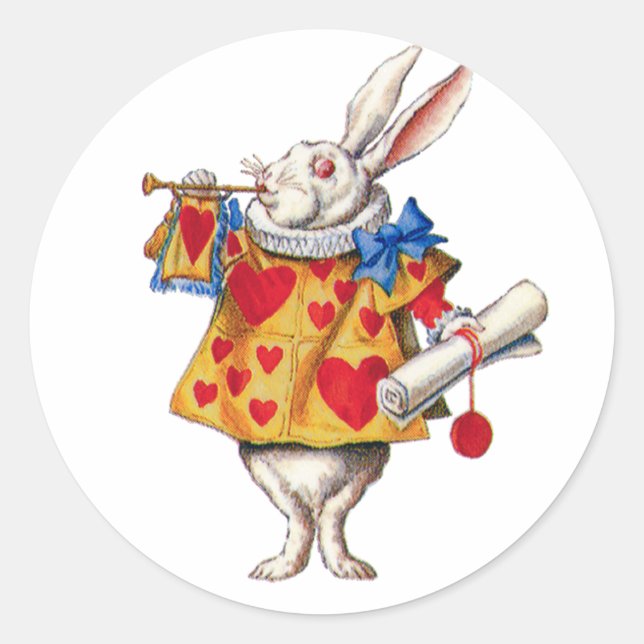 PEGATINA REDONDA EL BLANCO DE ALICE EN WONDERLAND (Anverso)