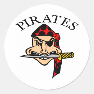 Pegatina Redonda El blanco piratea el dibujo animado